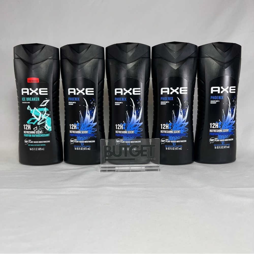 Bundle Lot of 5 X Axe Phoenix & Ice Breaker 12H Body Wash